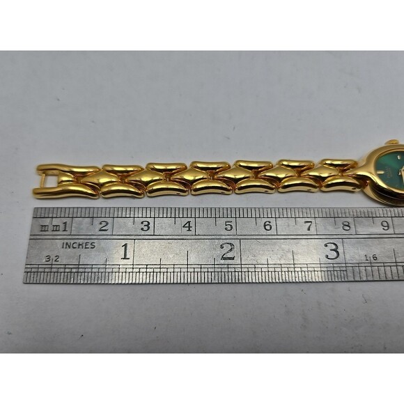 Vintage Pulsar V810 6410 Green Dial Gold Tone Womens Quartz Watch New Battery - Picture 10 of 11